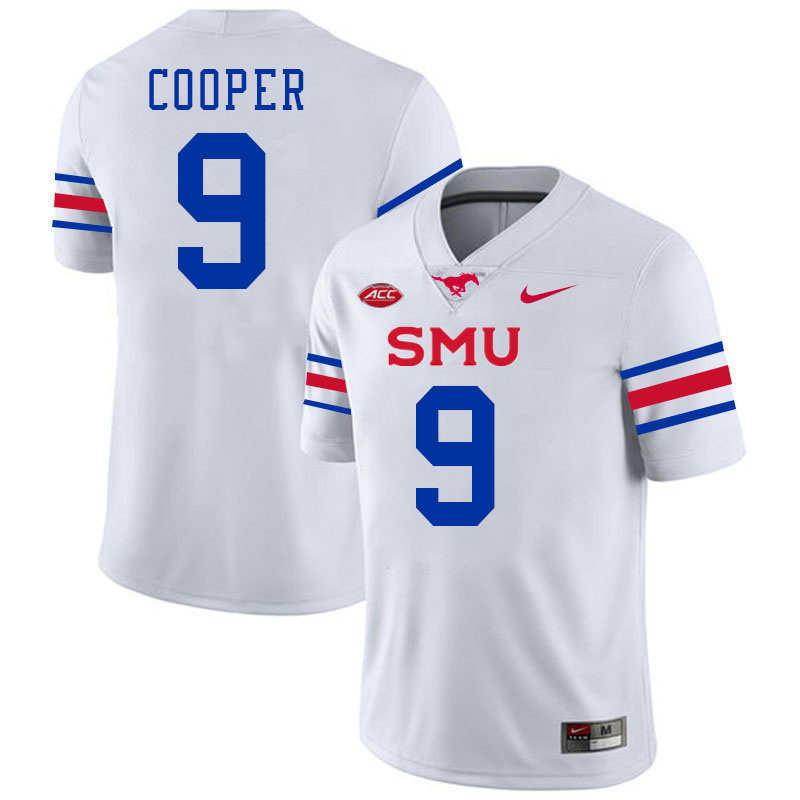 SMU Mustangs #9 Jalen Cooper Jersey College Football Uniforms-White
